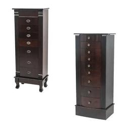 2 Types Large Jewelry Cabinet Armoire Box Storage Chest Neck