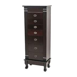 Wood Jewelry Cabinet Armoire Box Large Storage Space Chest S